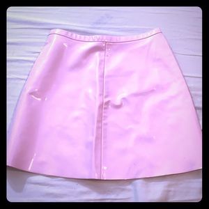 Latex mini skirt